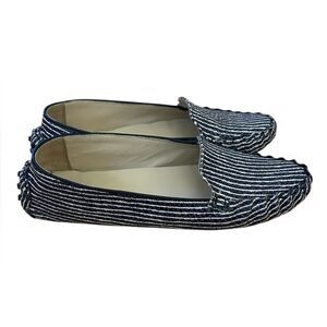 Cole Haan Women's Blue White Stripe Cary Venetian Moccasin Size 9